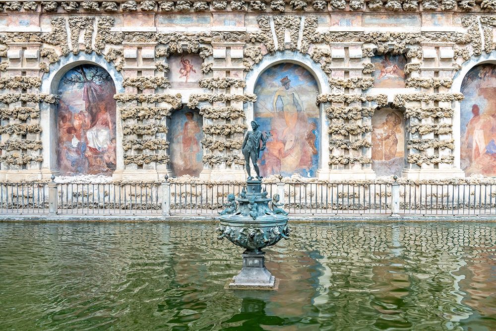 Grotesque Gallery Fountain, Real Alcazar Gardens, Seville, Spain art print by Richard Silver for $57.95 CAD