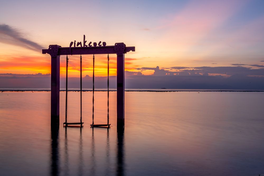 Swing Frame Silhouette at Sunset, Gili Islands, Indonesia art print by Richard Silver for $57.95 CAD