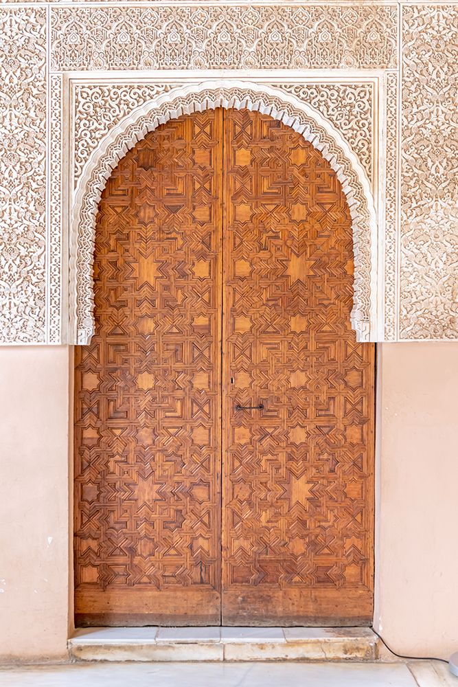 Carved Wooden Moorish Door, Alhambra, Granada, Spain art print by Richard Silver for $57.95 CAD