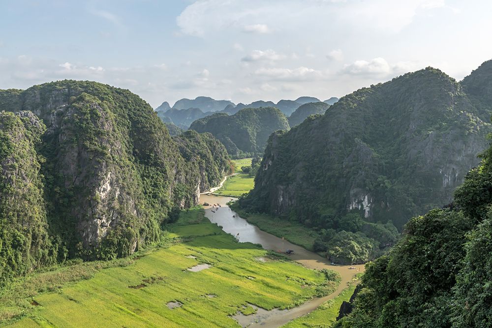 Karst Mountains and Rice Fields, Tam Coc, Ninh Binh, Vietnam art print by Richard Silver for $57.95 CAD