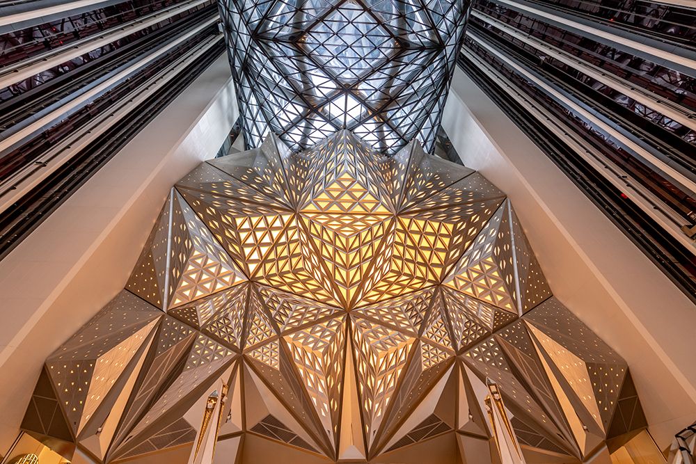 Zaha Hadid Star-Shaped Atrium, Morpheus Hotel, Macau art print by Richard Silver for $57.95 CAD