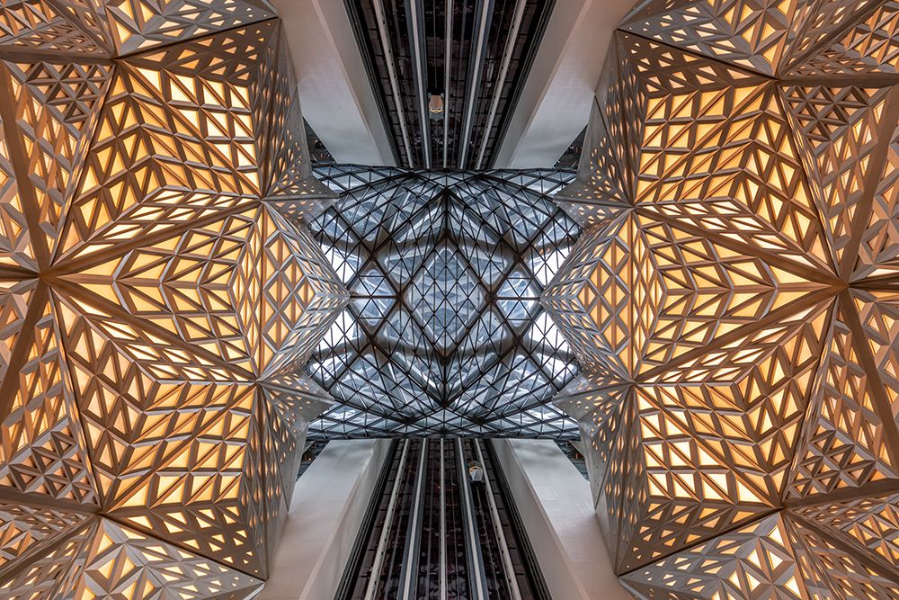 Geometric Star Atrium Ceiling, Morpheus Hotel, Macau art print by Richard Silver for $57.95 CAD