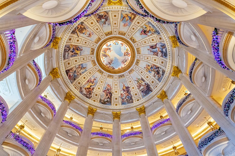 Ornate Casino Dome Ceiling with Murals, Macau art print by Richard Silver for $57.95 CAD
