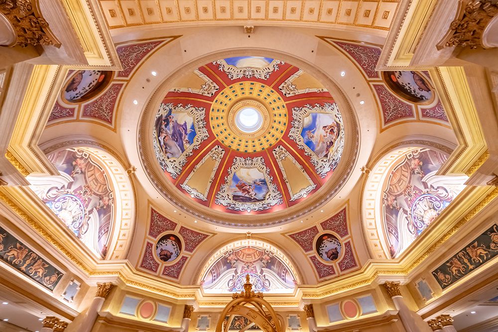 Painted Dome Ceiling with Gold Star Motif, Macau art print by Richard Silver for $57.95 CAD