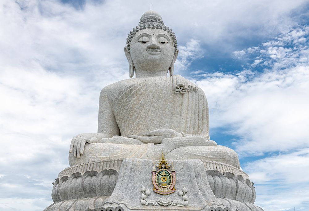 Big Buddha Statue in White Marble, Phuket, Thailand art print by Richard Silver for $57.95 CAD