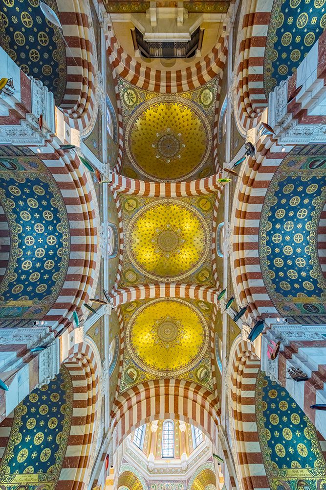 Striped Domes of Notre-Dame de la Garde Basilica, Marseille, France art print by Richard Silver for $57.95 CAD