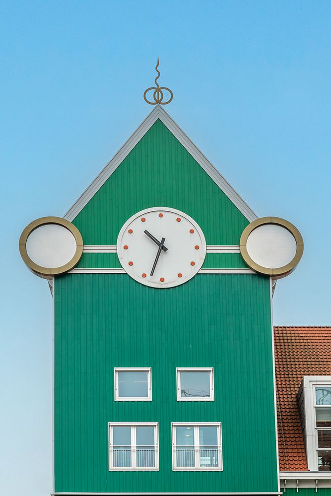 Inntel Hotel Clock Tower Facade, Zaandam, Netherlands art print by Richard Silver for $57.95 CAD