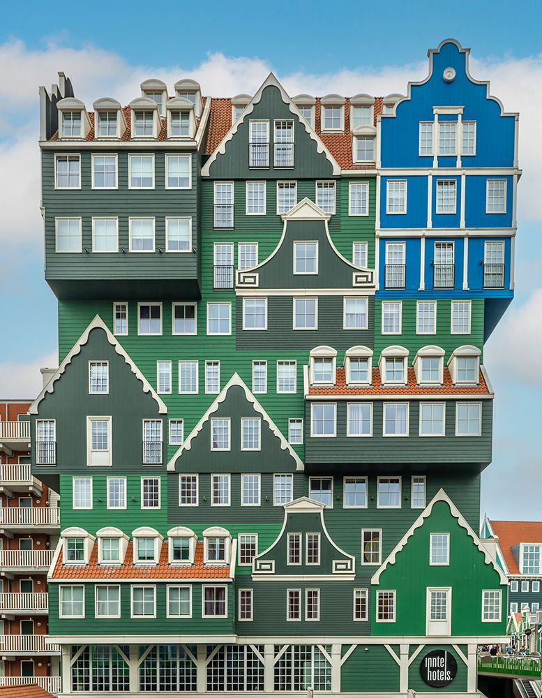 Inntel Hotel Stacked House Facade, Zaandam, Netherlands art print by Richard Silver for $57.95 CAD