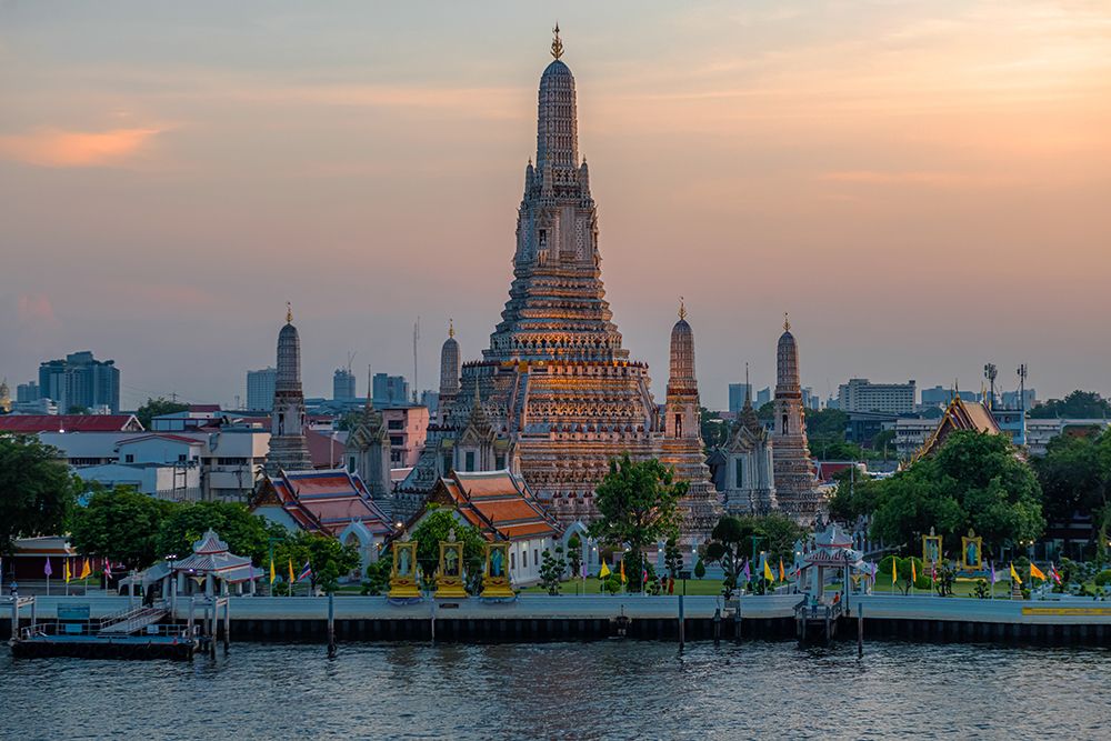 Wat Arun Temple at Sunset, Bangkok, Thailand art print by Richard Silver for $57.95 CAD