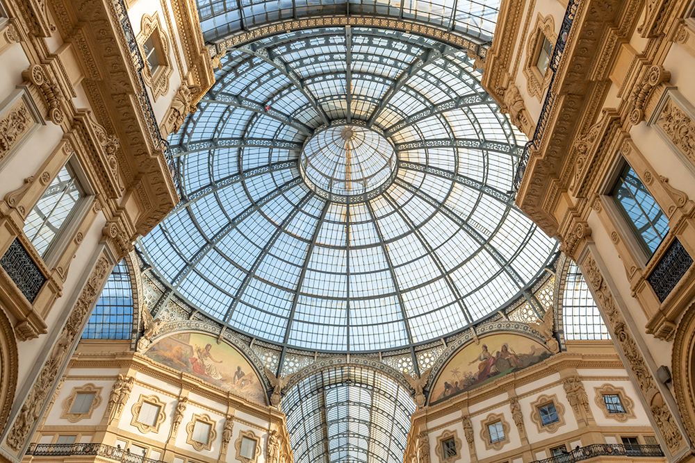 Ornate Glass Dome Ceiling, Galleria Vittorio Emanuele II, Milan, Italy art print by Richard Silver for $57.95 CAD