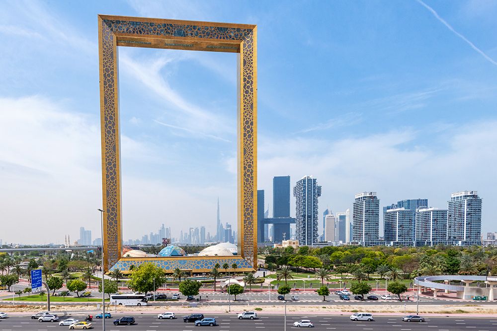 Dubai Frame Landmark with City Skyline, Dubai, UAE art print by Richard Silver for $57.95 CAD