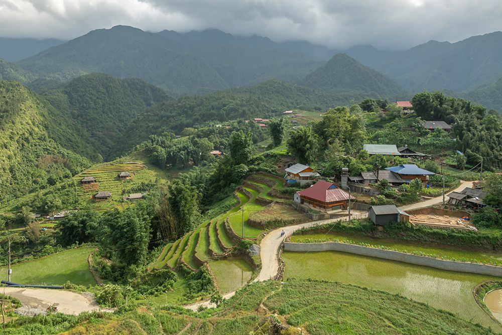 Terraced Rice Fields and Mountain Village, Sapa, Vietnam art print by Richard Silver for $57.95 CAD