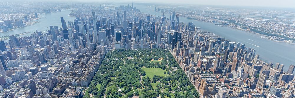 Aerial Panoramic View of Central Park and Manhattan, New York City art print by Richard Silver for $57.95 CAD