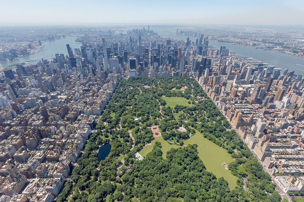Aerial View of Central Park Surrounded by Skyscrapers, New York City art print by Richard Silver for $57.95 CAD