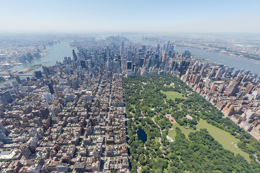 Aerial View of Manhattan Skyline and Central Park, New York City art print by Richard Silver for $57.95 CAD