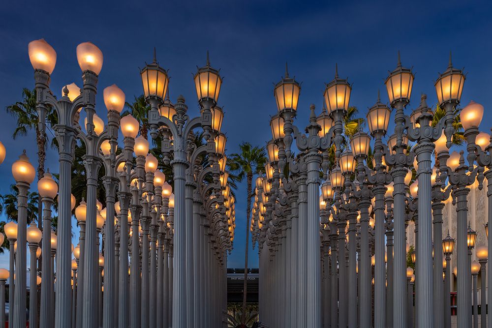 Urban Light Lamp Post Installation at Dusk, Los Angeles, California art print by Richard Silver for $57.95 CAD