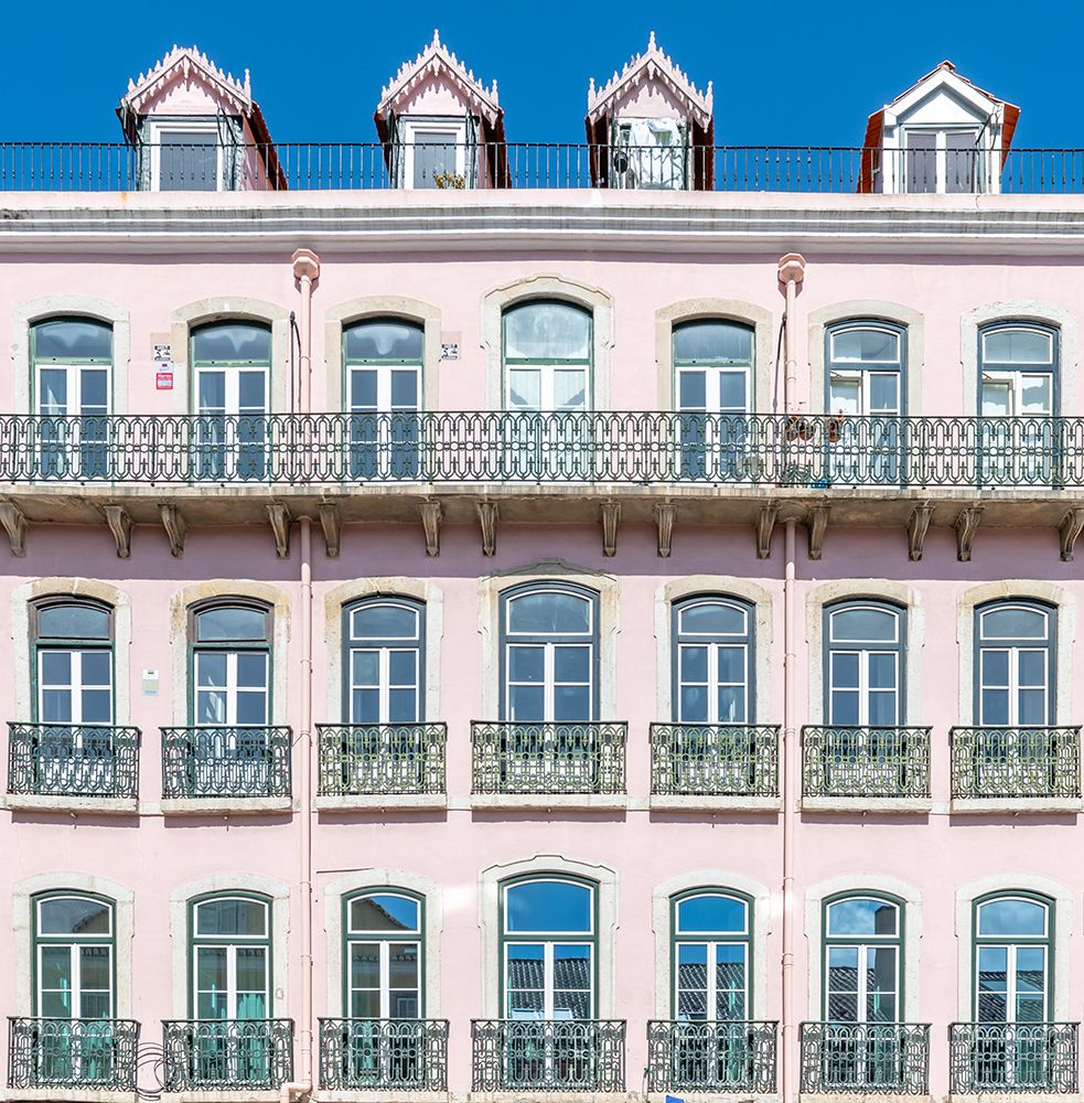 Pink Facade with Dormer Windows, Lisbon, Portugal art print by Richard Silver for $57.95 CAD