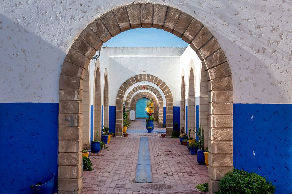 Blue and White Archway Courtyard, Morocco art print by Richard Silver for $57.95 CAD