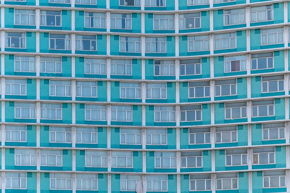 Teal High-Rise Apartment Building Facade art print by Richard Silver for $57.95 CAD