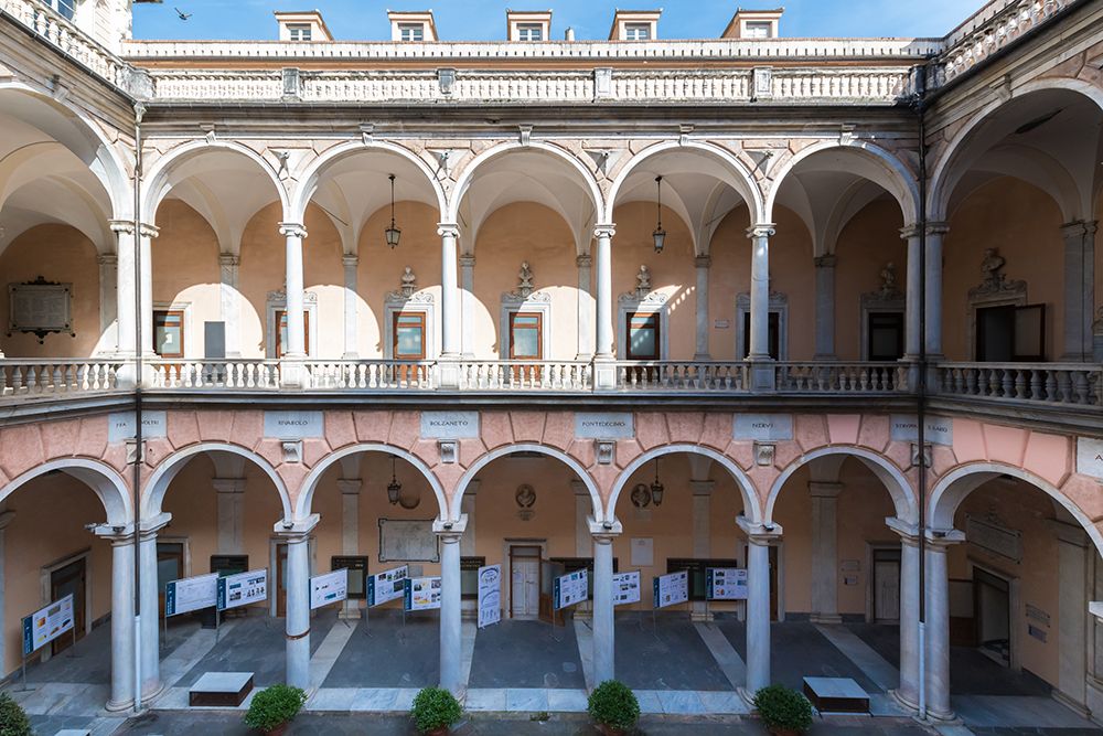 Renaissance Palazzo Courtyard with Double Arcade, Italy art print by Richard Silver for $57.95 CAD