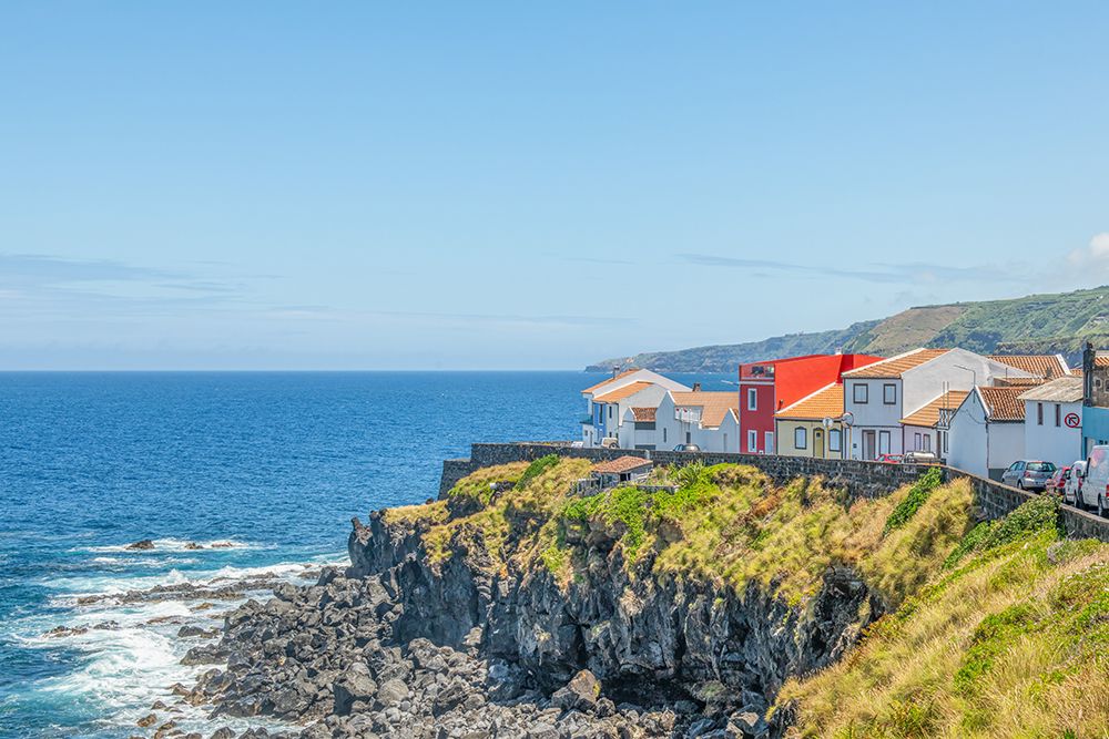 Cliffside Coastal Village, Azores, Portugal art print by Richard Silver for $57.95 CAD