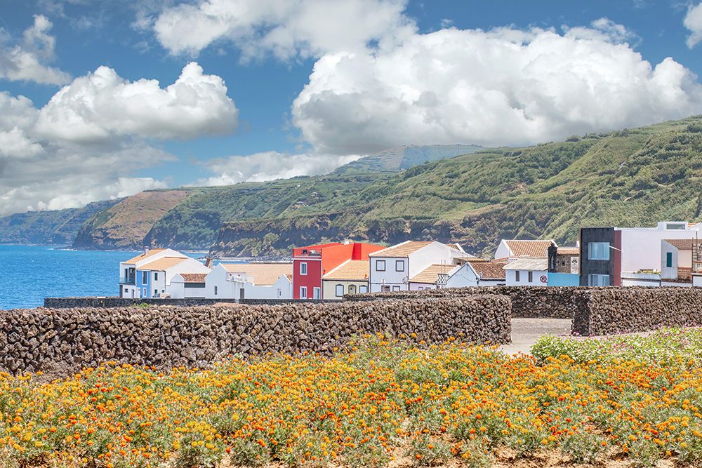 Coastal Village with Volcanic Stone Walls, Azores, Portugal art print by Richard Silver for $57.95 CAD