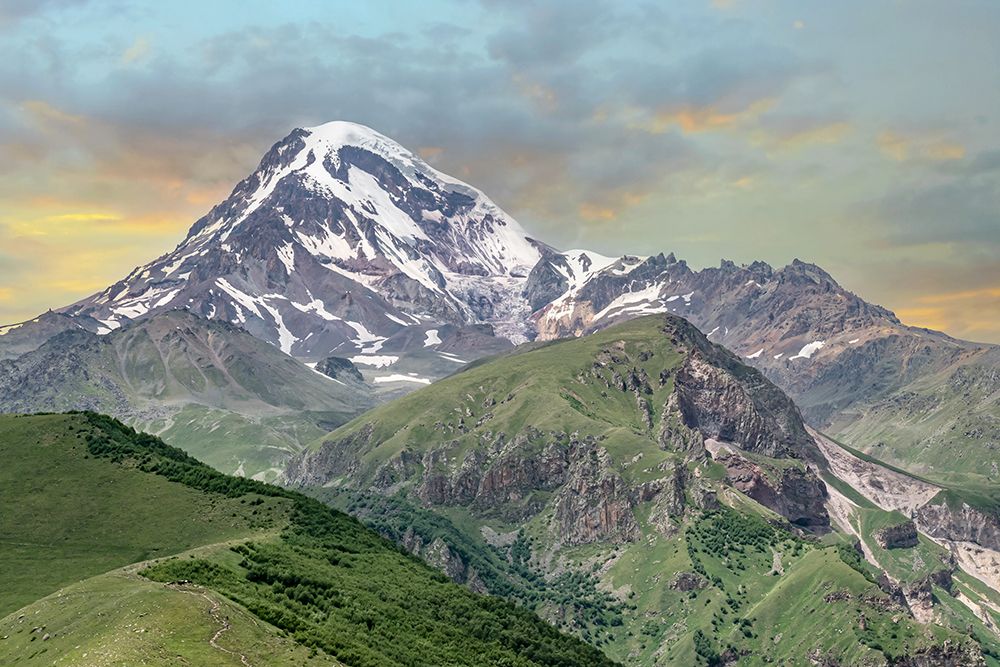 Mount Kazbek at Sunset, Georgia art print by Richard Silver for $57.95 CAD
