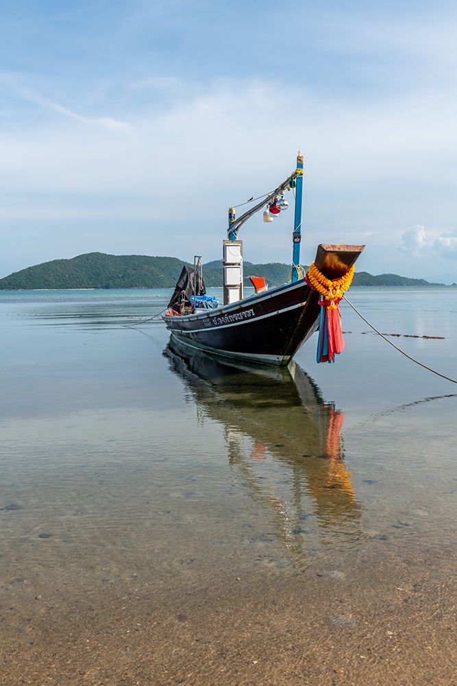 Longtail Fishing Boat with Reflection, Thailand art print by Richard Silver for $57.95 CAD