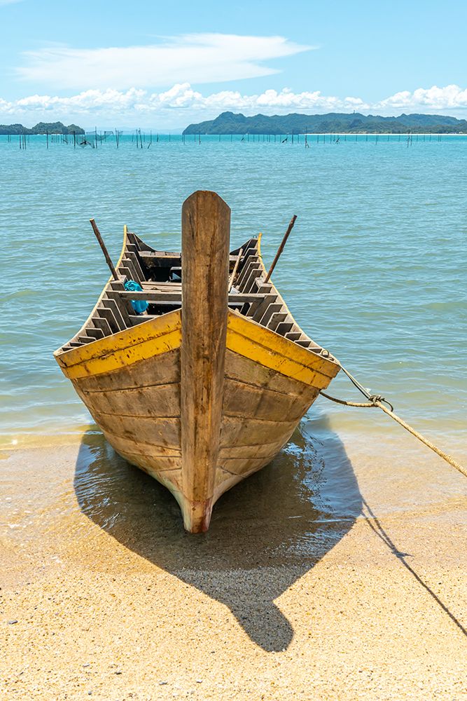 Longtail Boat Bow on Beach, Thailand art print by Richard Silver for $57.95 CAD