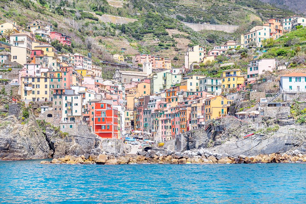 Riomaggiore from the Sea, Cinque Terre, Italy art print by Richard Silver for $57.95 CAD