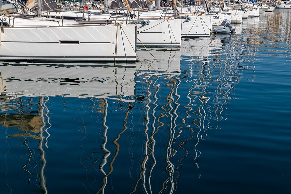 Sailboat Mast Reflections in Marina art print by Richard Silver for $57.95 CAD