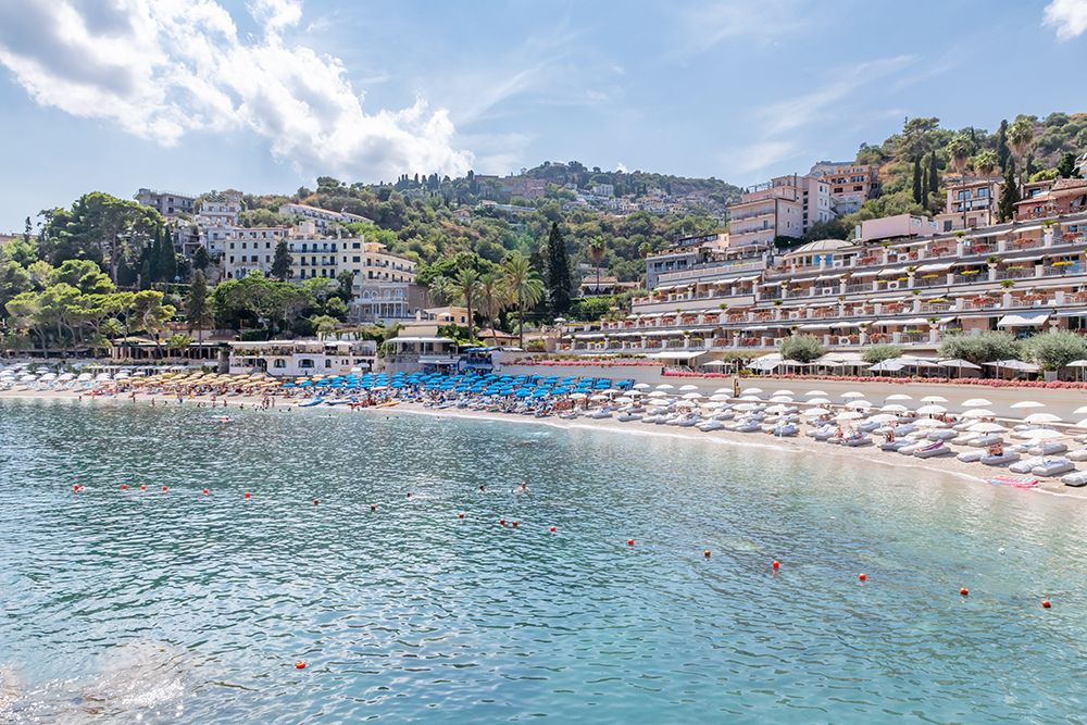 Beach Resort Coastline, Taormina, Sicily, Italy art print by Richard Silver for $57.95 CAD