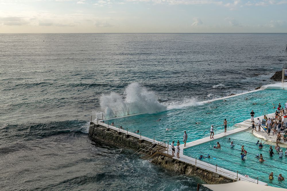 Bondi Icebergs Pool with Crashing Wave, Sydney, Australia art print by Richard Silver for $57.95 CAD