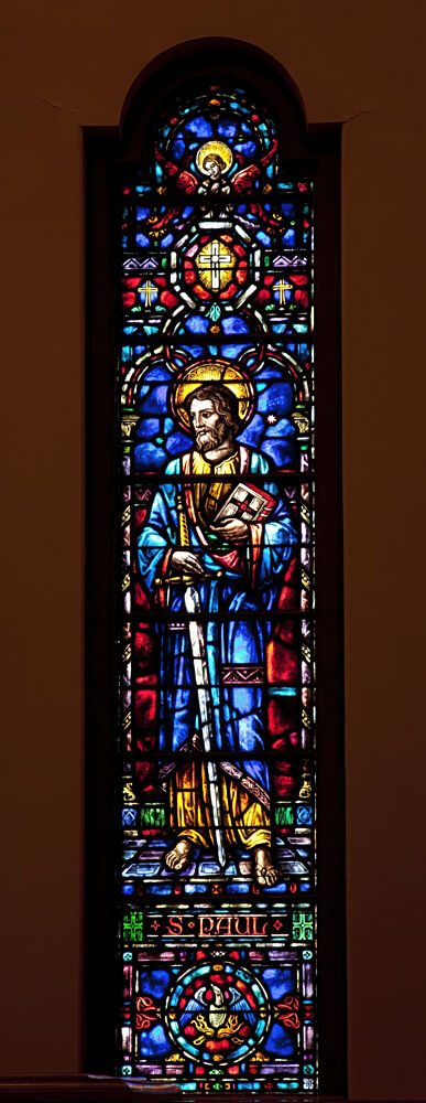 Stained Glass, Highlands Methodist Episcopal Church at Five Points, Birmingham, Alabama II art print by Carol Highsmith for $57.95 CAD