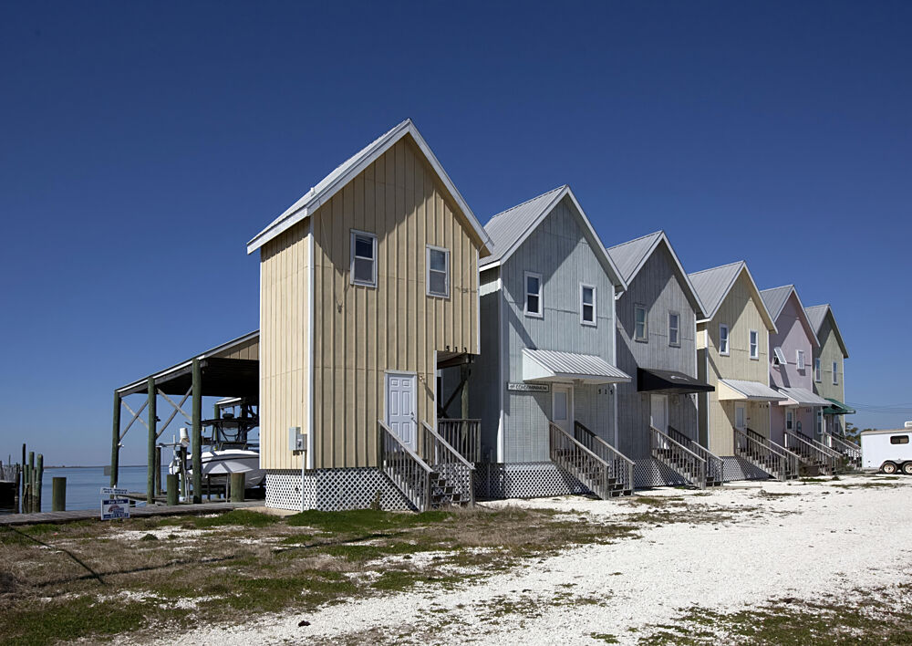Fishing Houses Line the Beach on Dauphin Island, Alabama II art print by Carol Highsmith for $57.95 CAD