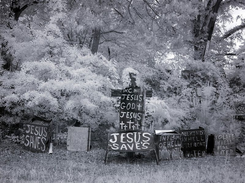 Rough Wooden Crosses and Peeling Hand-Lettered Signs, Prattville, Alabama VI art print by Carol Highsmith for $57.95 CAD