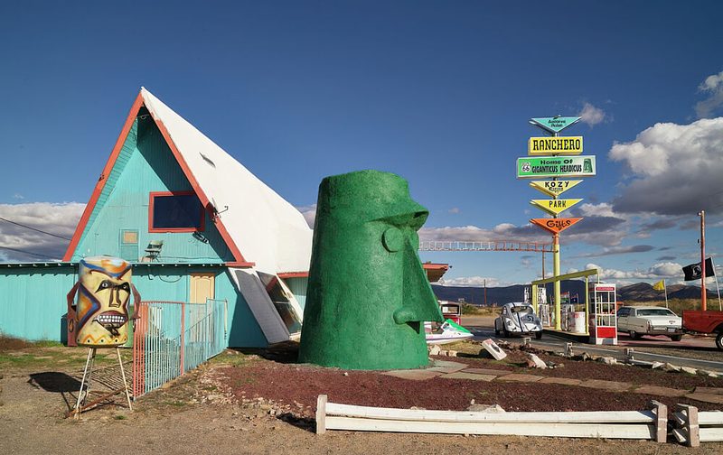 Green Tiki Head Outside the Old Ranchero Motel in Anteres, Arizona art print by Carol Highsmith for $57.95 CAD