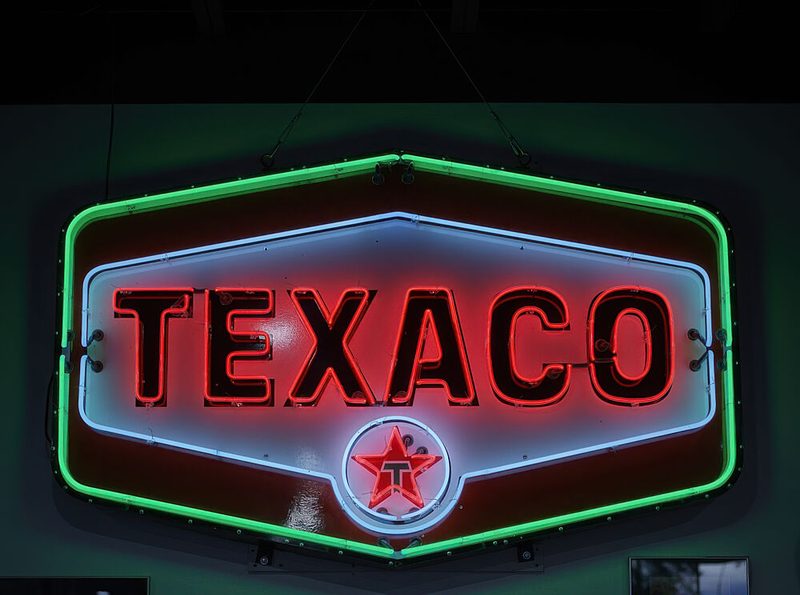 Neon Sign for Texaco Brand Gasoline, the Choice Auto and Truck Sales, Payson, Arizona art print by Carol Highsmith for $57.95 CAD