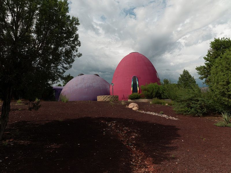 Eggshell-Shaped Modernist House and Its Domed Outbuilding in Sedona, Arizona art print by Carol Highsmith for $57.95 CAD