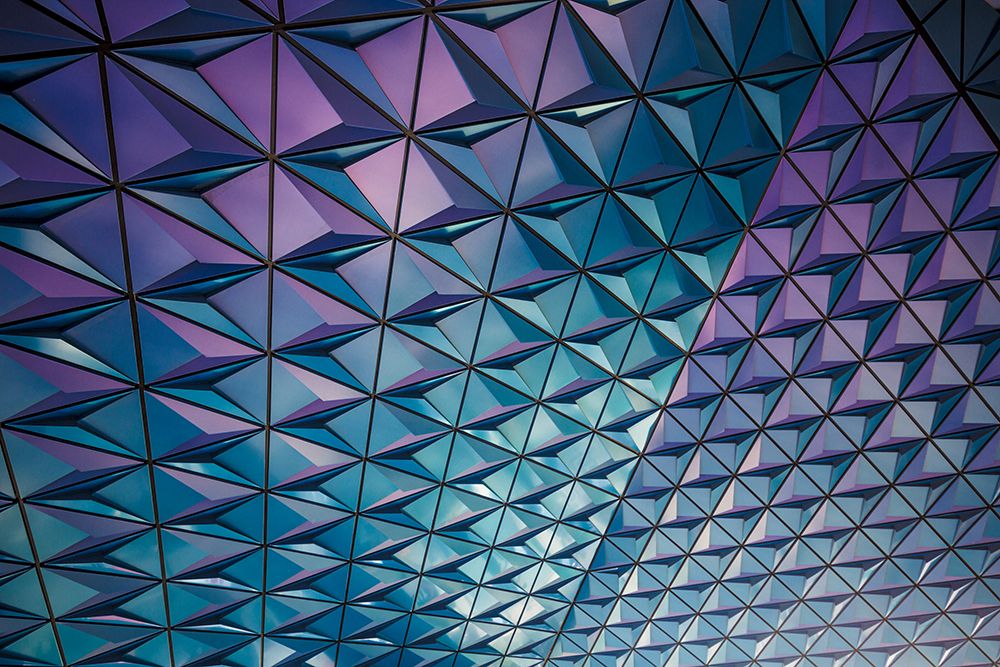 Blue and purple mosaic art print by Artographie for $57.95 CAD