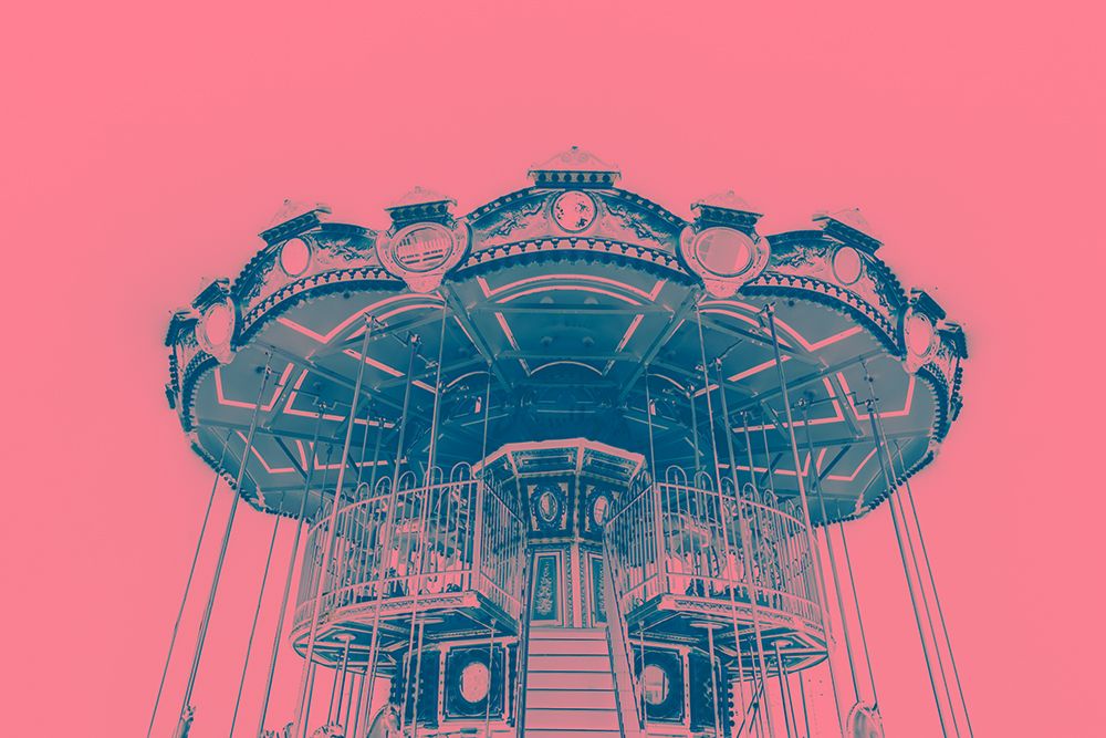 Blue carousel art print by Artographie for $57.95 CAD