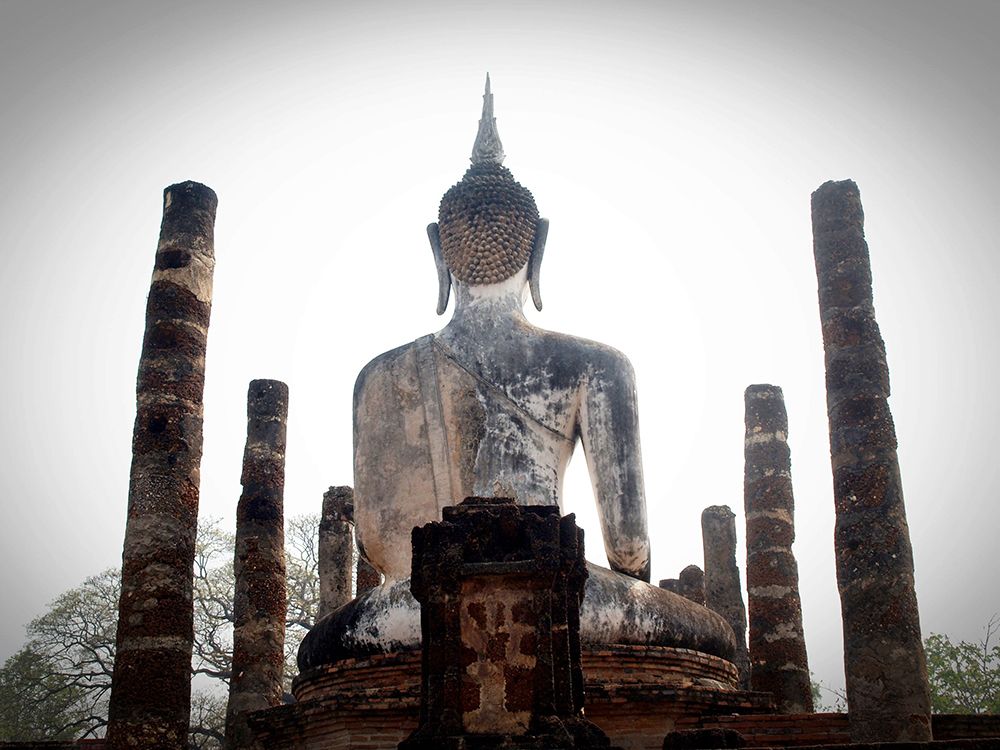 Buddha Statue with Columns art print by Artographie for $57.95 CAD