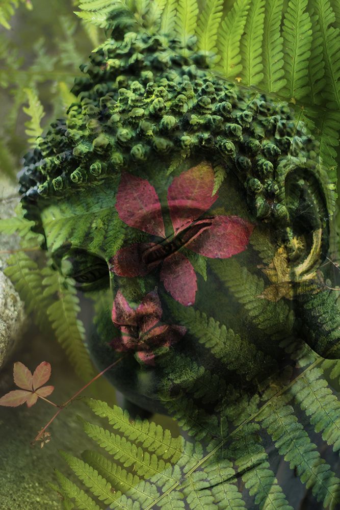 Green Buddha Statue Head II art print by Artographie for $57.95 CAD