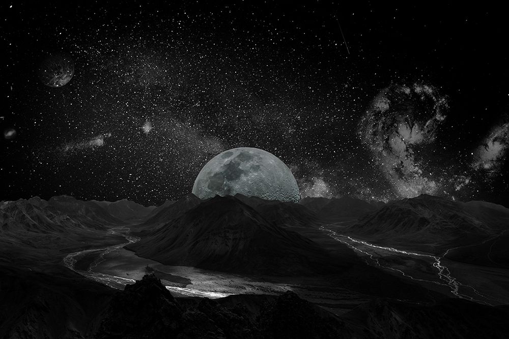 Moon in the night sky I art print by Artographie for $57.95 CAD