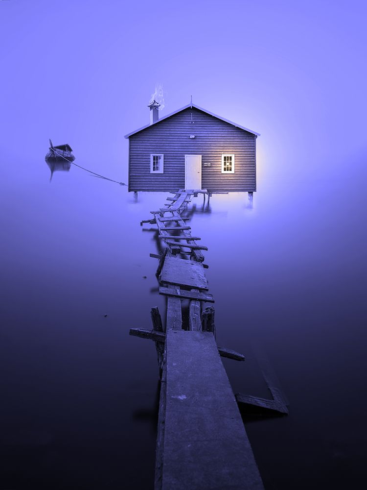 Purple House on the Lake art print by Artographie for $57.95 CAD
