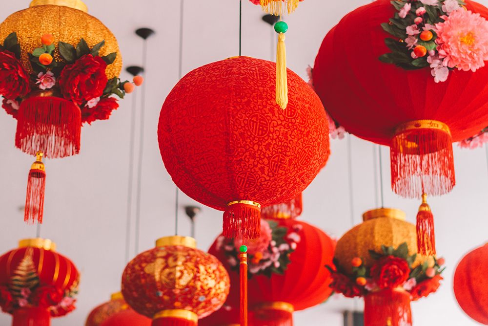 Red Chinese Lanterns art print by Artographie for $57.95 CAD
