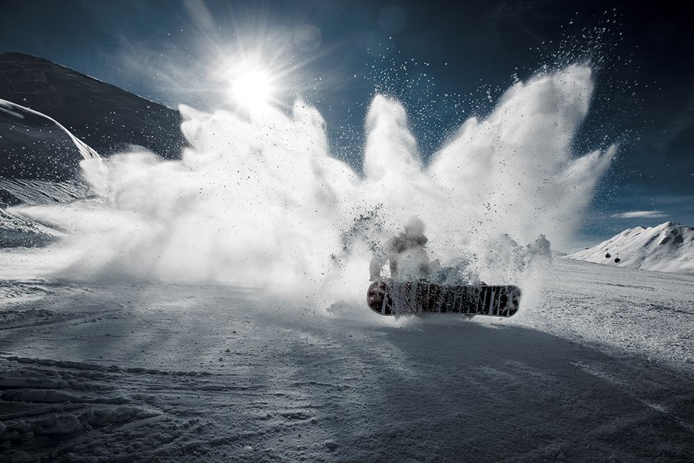Snowboarder on Fresh Powder art print by Artographie for $57.95 CAD