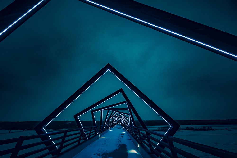 The Neon Bridge art print by Artographie for $57.95 CAD
