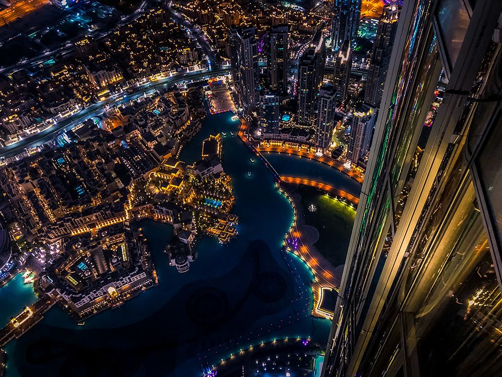 View from the Burj Dubai at night art print by Artographie for $57.95 CAD