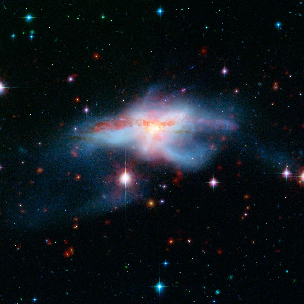 Pair of Colliding Galaxies called NGC 6240 art print by NASA for $57.95 CAD